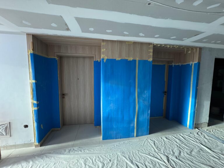 Wooden door and wall cladding